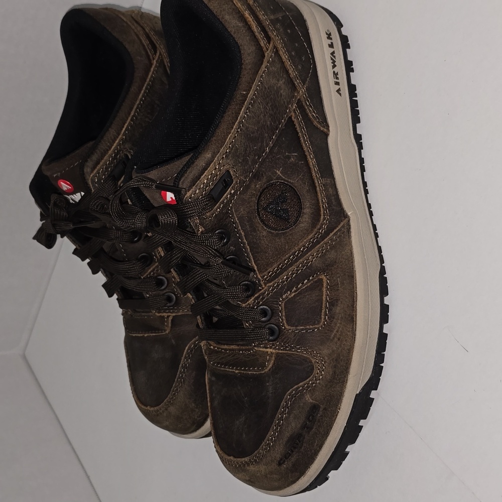 Airwalk Brown Leather Safety Sneakers Composite Toe Mens Size 11.5 - Picture 5 of 15